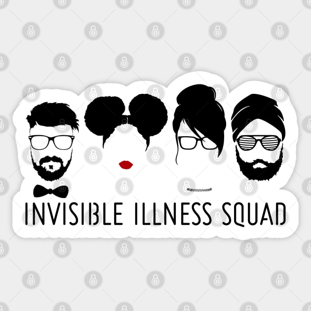 Spoonie Species: "Invisible Illness Squad" Sticker by spooniespecies